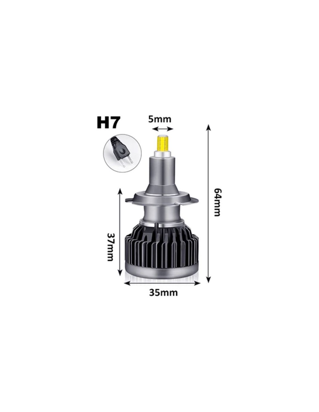Lampade Led H7 360 TORNADO 3D Uniforme Senza Ombre Specifico Lenticolare