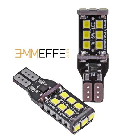 Coppia LED T10 W5W 15 LED  5W Canbus Plug & Play Posizione Interno Targa