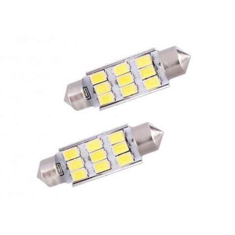 Coppia Led Festoon Siluro 39 MM 9 Led 5630 Canbus