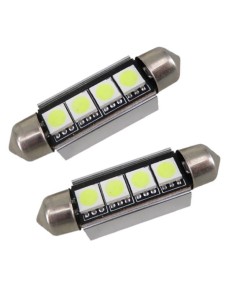 Coppia Led Festoon c5w Siluro 4 Led 39mm 5050 Canbus