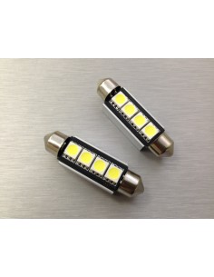 COPPIA LED FESTOON /SILURO 4 LED 41MM 5050 CANBUS