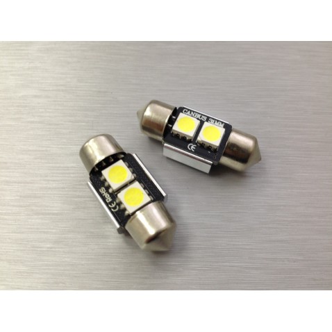 COPPIA LED FESTOON 31mm SILURO 2 LED 5050 CANBUS