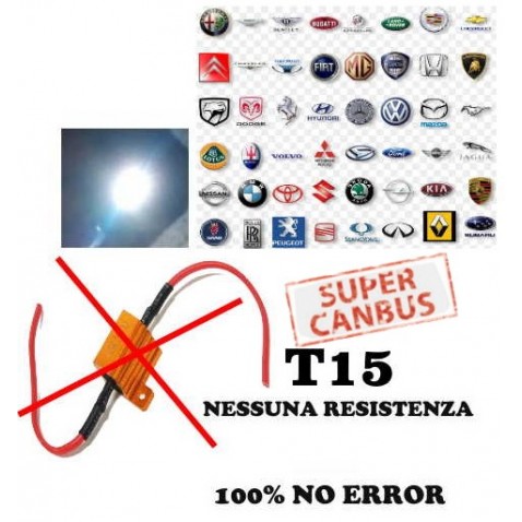 Led T15 Super Canbus W16W 16w Reali No Error 100% 6000k