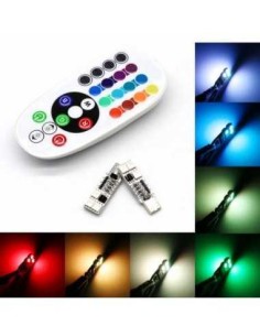 COPPIA LED T10 W5W RGB CON TELECOMANDO