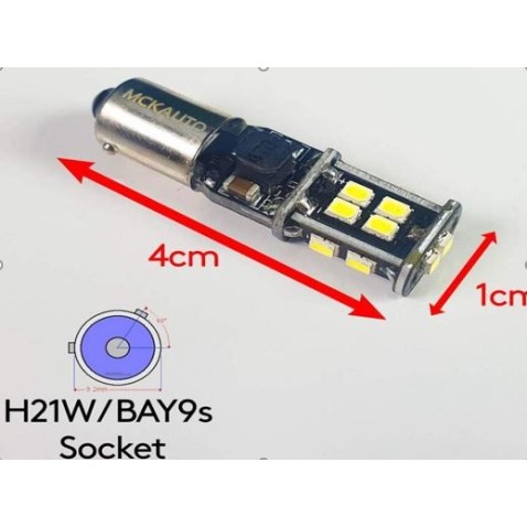 Coppia BA9S H5W H20W Led 24 Smd 4014 Super Canbus 6000k Bianco Freddo