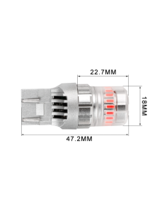 Lampada LED 7443 W21/5W Posizione e Stop Rosso Alta Luminosità