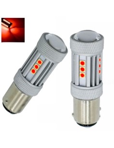 Coppia Di Led Rosso Bay15s P21w Con Attacco 1156 Led 3030