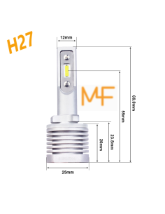 Lampada LED Kit H27 880 881 Xxs Slux Mini Ultracompatto 2