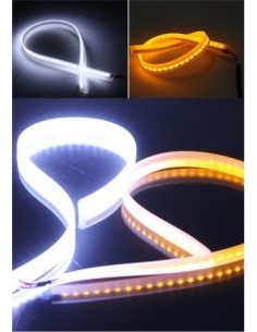DRL FLEX FLESSIBILE SEQUENZIALE ULTRA SOTTILE DECORATIVO BIANCO/AMBRA TUBE