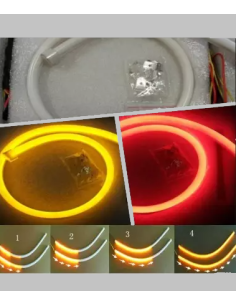 Drl Flessibile Sequenziale Rosso/Ambra Sezionabile Flex Tube 60 Cm