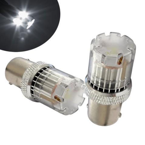 Coppia Lampade 1156 P21W BIANCO 10-50v LED Canbus CSP 12v e 24v
