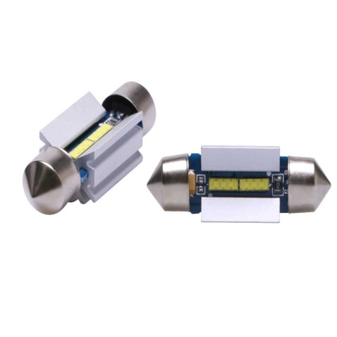 Coppia Siluri LED 36mm C5W 6000K Canbus 4W Super-Luminosi Festoon