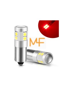 Coppia BA9S BAX9S LED ROSSO 9 SMD 3030 Super CANBUS