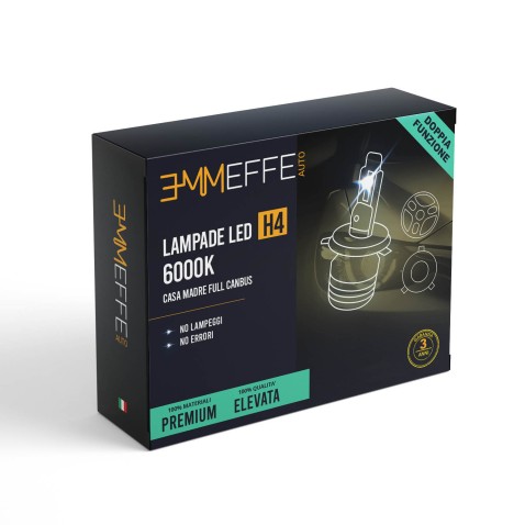 Lampade Led H4 Bi-Led Casa Madre Full Canbus 6000k No Lampeggi No Errori
