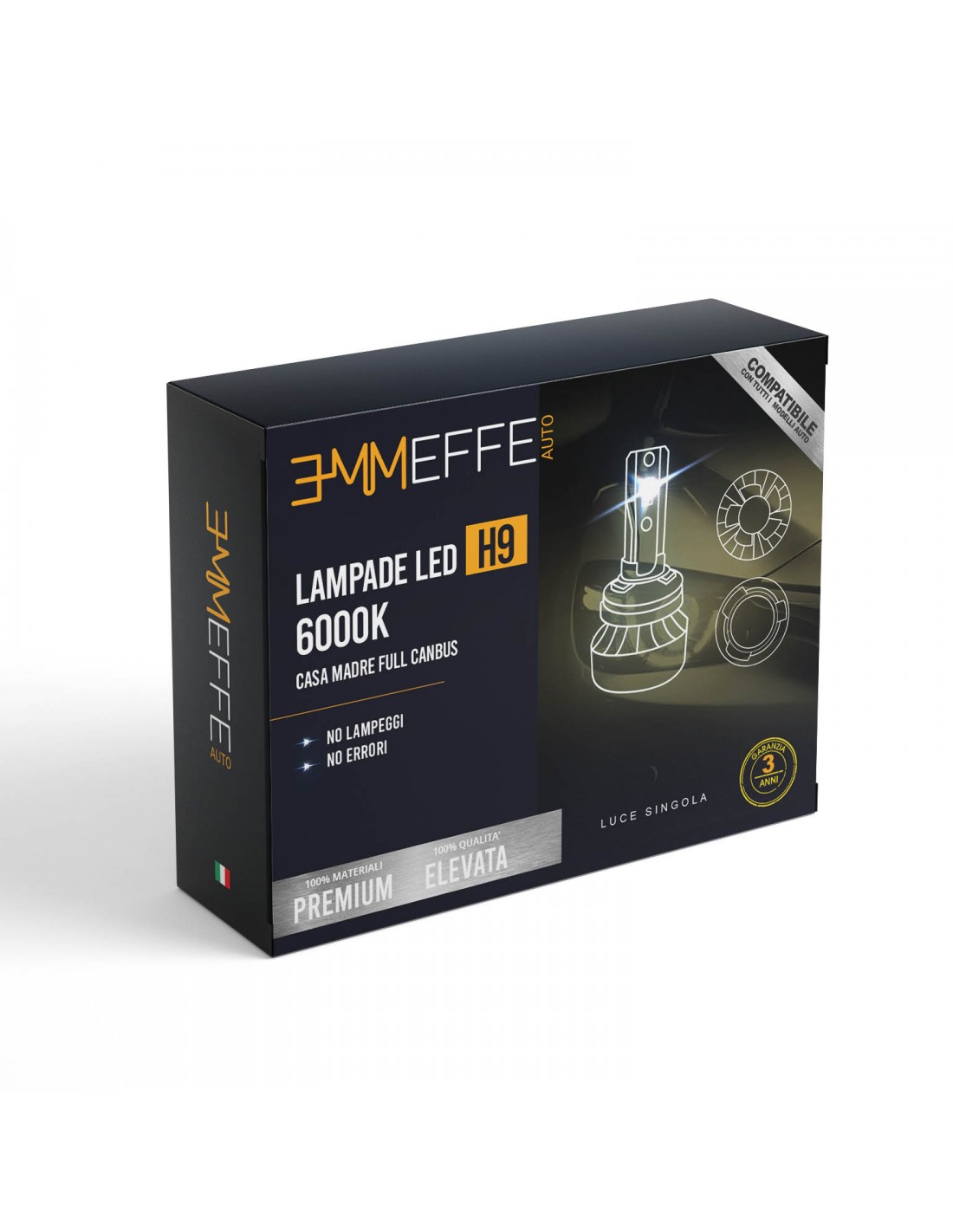 Lampade Led H9 Casa Madre Full Canbus 6000k No Lampeggi No Errori Garanzia  3 Anni