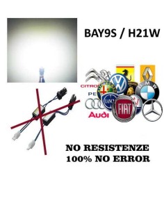 BAY9S H21W H6W LED 15 SMD Super CANBUS Bianco