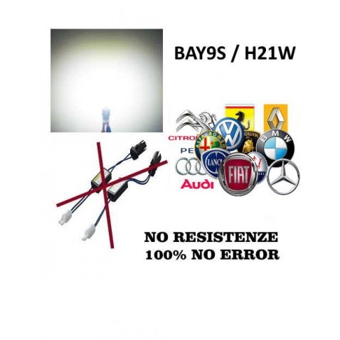 BAY9S H21W H6W LED 15 SMD Super CANBUS Bianco