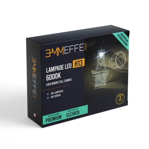 Kit Led H13 Hypercanbus Slux 100% No Lampeggi No Errori 6000K Bianco Ghiaccio