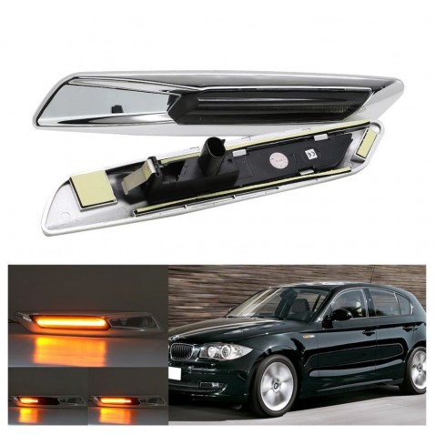 Bmw E60 E61 E82 E88 E90 E91 E92 E93 Frecce Laterali LED Dinamiche Sequenziali Silver