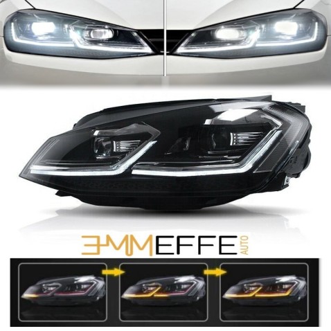 Coppia Fari Led Volkswagen Golf Luci di Posizione Drl e Abbaglianti Led Anabbaglianti Xenon