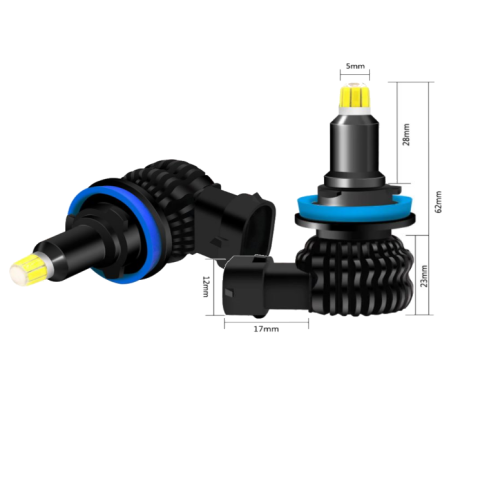 Lampade Led H9 360 VORTICE con 48 chip 3D Ultracompatto Uniforme Senza Ombre