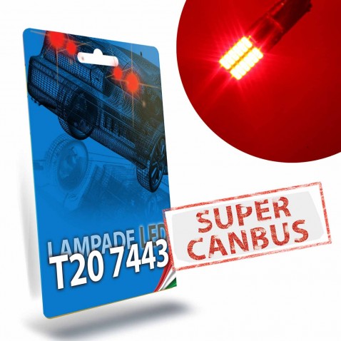 Led Rosso T20 7443 W21/5W Stop Posizione Super Canbus STAR Series