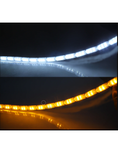 CRYSTAL DRL EFFETTO METEORE FLESSIBILE SEQUENZIALE  DECORATIVO BIANCO/AMBRA