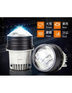 Aozoom Proiettore BI-LED ALPF-02 IP67 Lenticolare per Fendinebbia o Moto