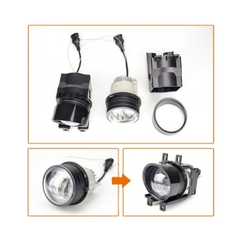 Aozoom Proiettore BI-LED ALPF-02 IP67 Lenticolare per Fendinebbia o Moto