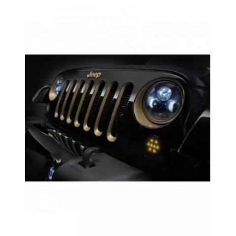 KIT DX E SX LED JEEP 7- pollici 6000K BIXENON 3600 lumen ANGEL BIANCO E LED ARANCIO PER FRECCIA