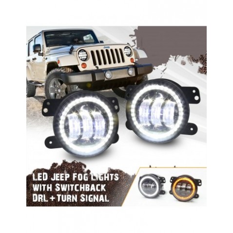 Kit Dx E Sx Led Jeep  6000k Fendinebbia  Angel Bianco Wrangler