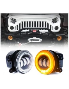 Kit Dx E Sx Led Jeep  6000k Fendinebbia  Angel Bianco Wrangler 2