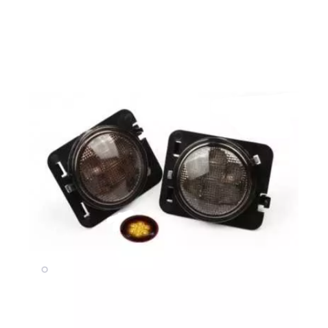 Coppia Frecce Anteriori Led Laterale Parafanghi Fume Per Jeep Wrangler JK Arancione 12V 3W