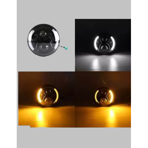 FARO LED 7 Pollici MOTO HARLEY SCOOTER CON FRECCIA SEPARATA INDIPENDENTI