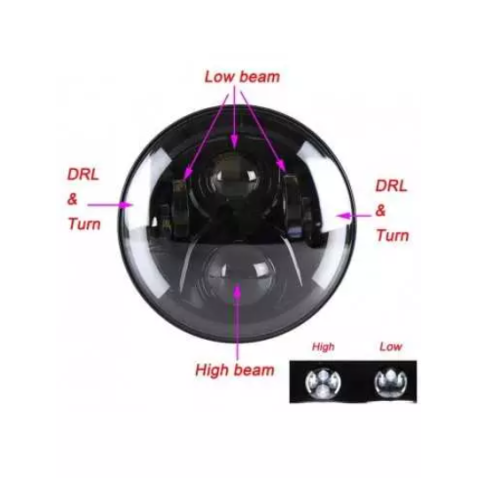 FARO LED 7 Pollici MOTO HARLEY SCOOTER CON FRECCIA SEPARATA INDIPENDENTI