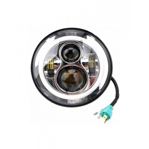 FARO LED Cromato 7- pollici MOTO HARLEY SCOOTER Silver