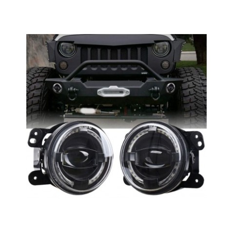 Kit Fendinebbia Led Angel Bianco 4 Pollici Jeep Dodge Chrysler
