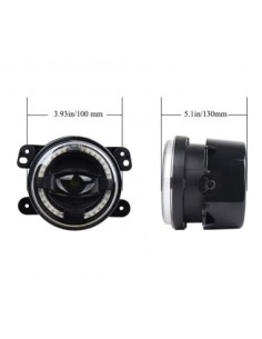Kit Fendinebbia Led Angel Bianco 4 Pollici Jeep Dodge Chrysler 2