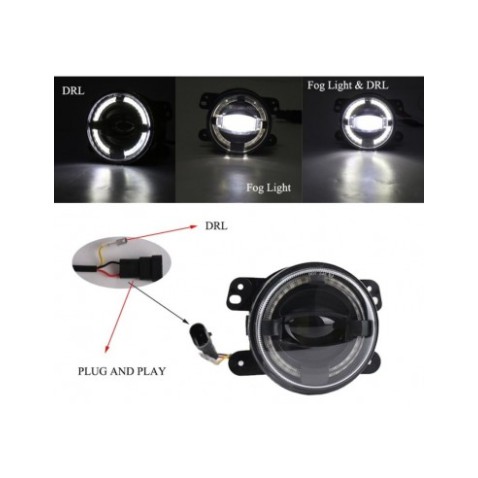 Kit Fendinebbia Led Angel Bianco 4 Pollici Jeep Dodge Chrysler