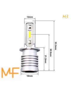 Una Lampada H3 6000k Xxs Pro Mini Led Ultracompatto Moto 2