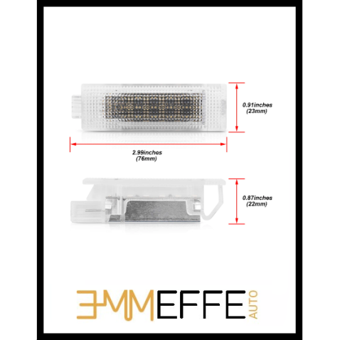 Placchetta Led Bagagliaio Portaoggetti Sottoporta Fiat 500L 6000k 18 smd Specifica