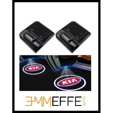Proiettore Logo LED Kia per portiera Con Batteria no Fori no Connessioni Plug & Play