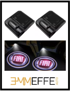 Proiettore Logo LED Fiat per portiera Con Batteria no Fori no Connessioni Plug & Play 2