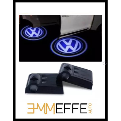 Proiettore Logo LED Volkswagen per Portiera con Batteria no Fori no Connessioni Plug & Play