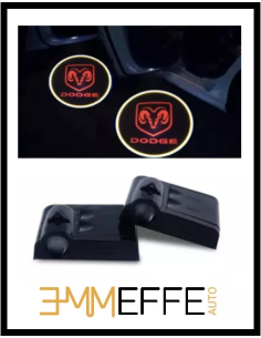 Proiettore Logo LED Dodge per Portiera con Batteria no Fori no Connessioni Plug & Play 2