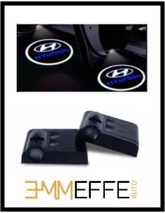 Proiettore Logo LED Hyundai per Portiera con Batteria no Fori no Connessioni Plug & Play 2