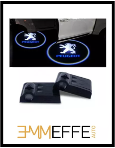 Proiettore Logo LED Peugeot per Portiera con Batteria no Fori no Connessioni Plug & Play 2