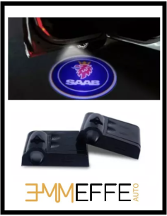 Proiettore Logo LED Saab per Portiera con Batteria no Fori no Connessioni Plug & Play 2