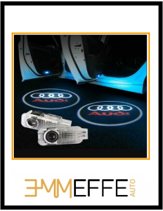 Proiettore LOGO Sottoporta AUDI A1 A3 A4 A5 A6 A8 Q5 Q7 Stampato su Vetro Non scolorisce 2