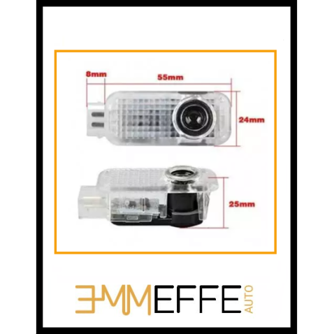 Proiettore LOGO Sottoporta AUDI A1 A3 A4 A5 A6 A8 Q5 Q7 Stampato su Vetro Non scolorisce